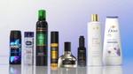 Eine Auswahl an Produkten von Axe, Vaseline, TRESemmé und Dove, die im D-Commerce erhältlich sind.