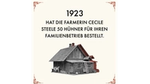 1923 hat die Farmerin Cecile Steele 50 Hühner für ihren Familienbetrieb bestellt.